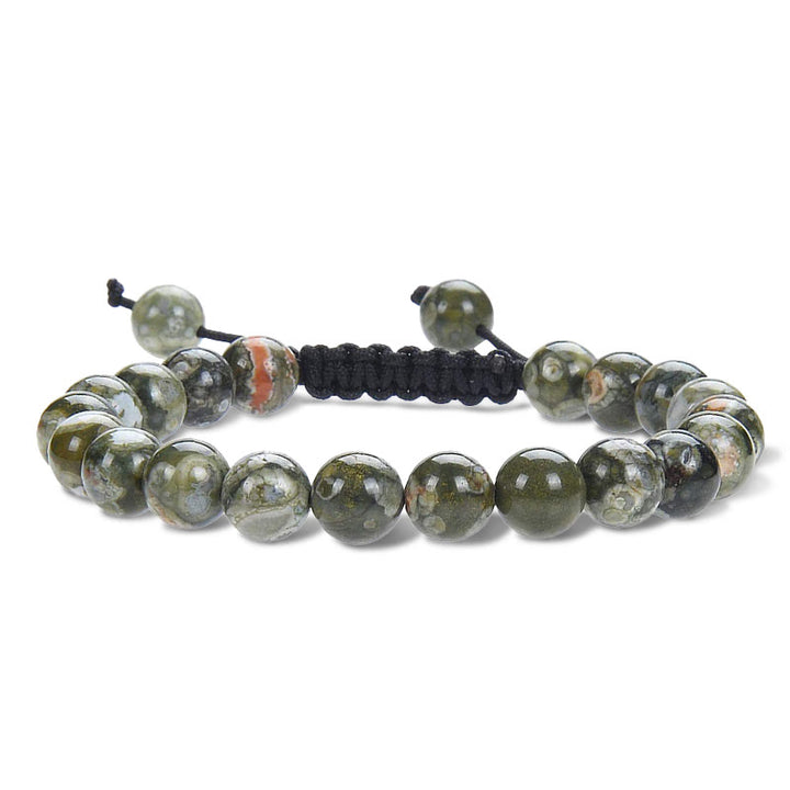 Buddha Stones Natural Healing Power Gemstone Crystal Beads Unisex Adjustable Macrame Bracelet - Green Jasper - image 17
