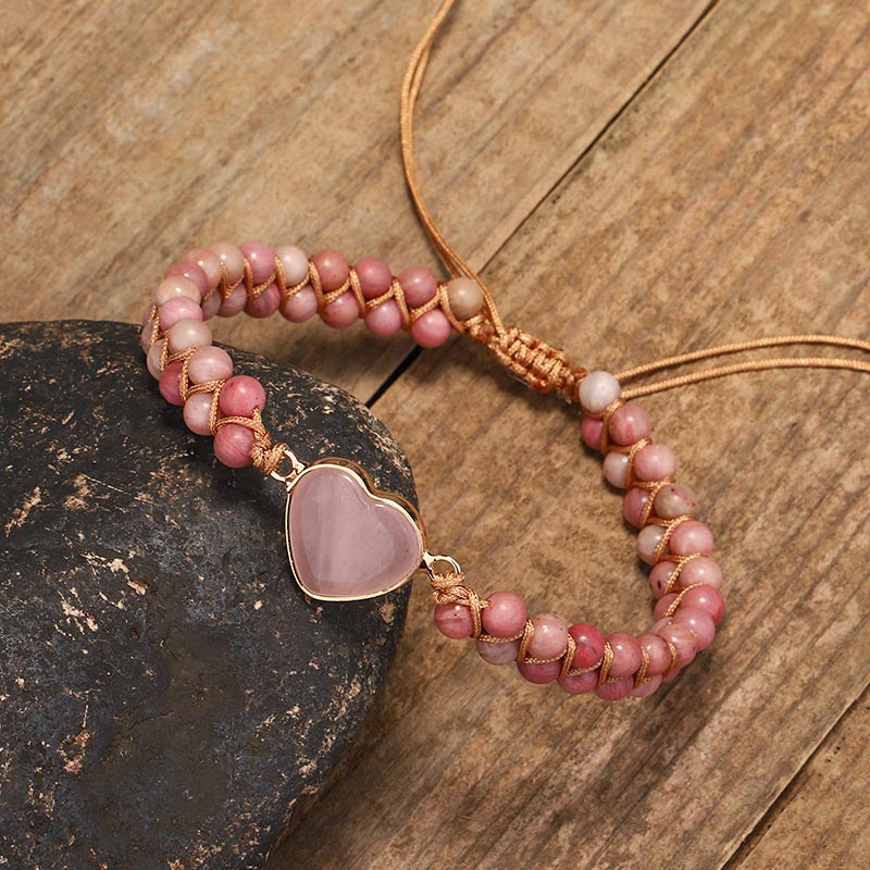 Natural Rhodonite Love Heart Healing Bracelet - image 3