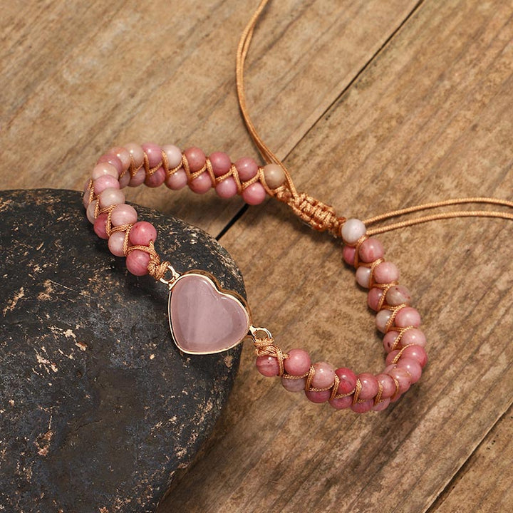 Natural Rhodonite Love Heart Healing Bracelet - image 3