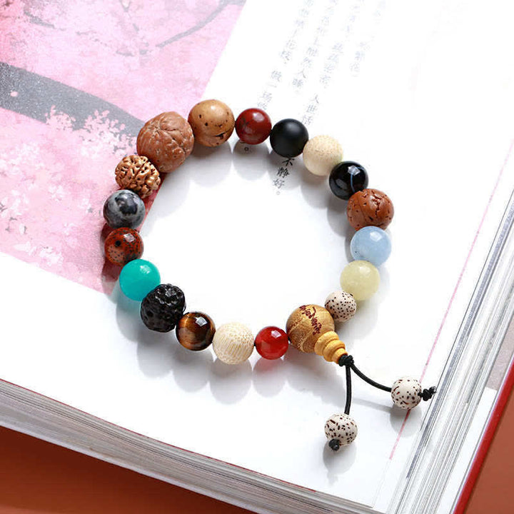 Buddha Stones Bodhi Seed Agate Wisdom Harmony Wrist Mala Bracelet - image 0