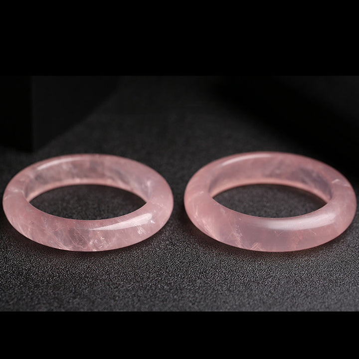 Buddha Stones  Natural Rose Quartz Love Caring Bracelet Bangle - image 8