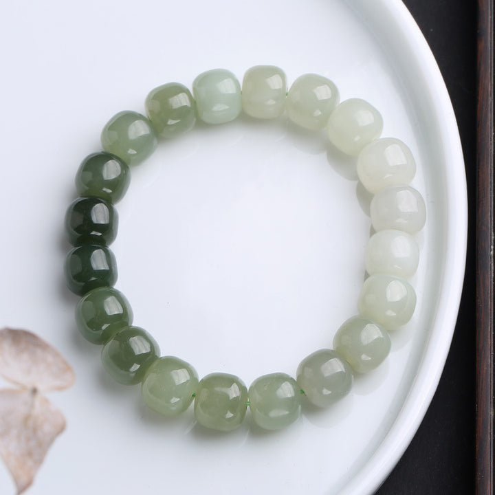 Buddha Stones Gradient Jade Luck Blessing Bracelet - Gradient Jade - image 0