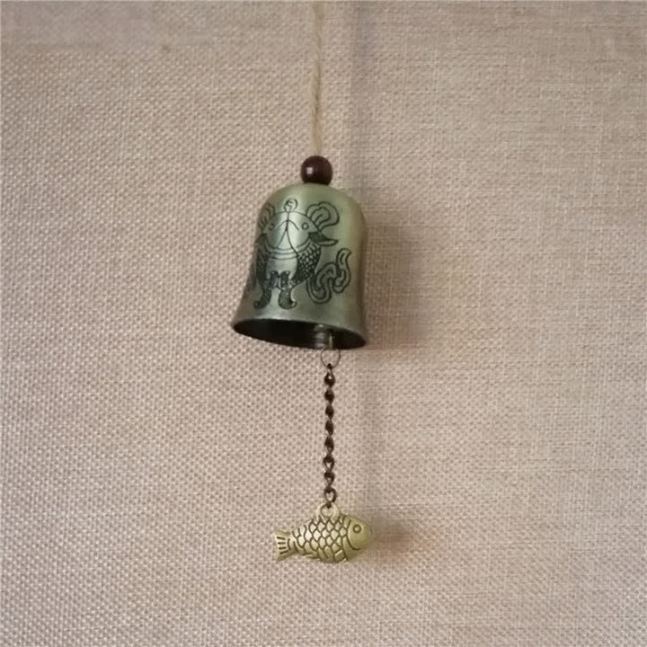 Buddha Stones Feng Shui Buddha Koi Fish Dragon Elephant Wind Chime Bell Luck Wall Hanging Decoration - image 16
