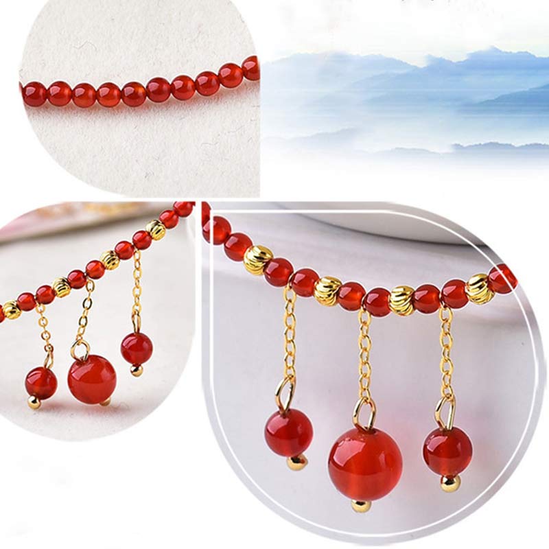 Red Agate Confidence Calm Anklet - image 7