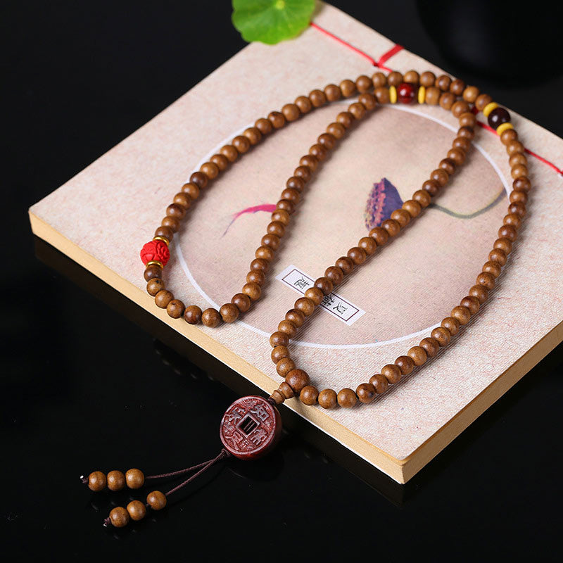 Buddha Stones 108 Mala Beads Peach Wood Bodhi Seed Lotus Prayer Meditation Bracelet - image 6