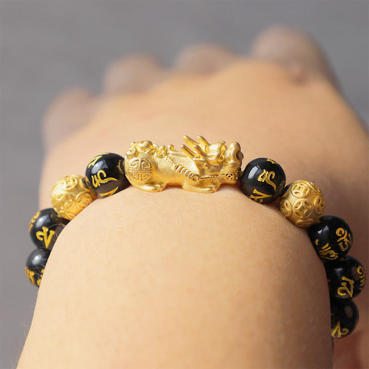 Buddha Stones FengShui PiXiu Obsidian Wealth Bracelet - image 17