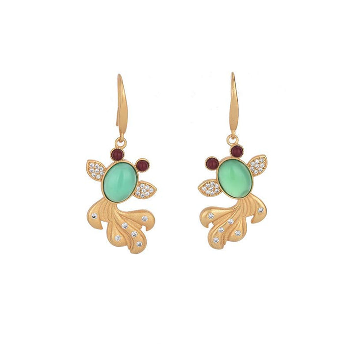 FengShui Jade Koi Fortune Earrings - Jade - image 0