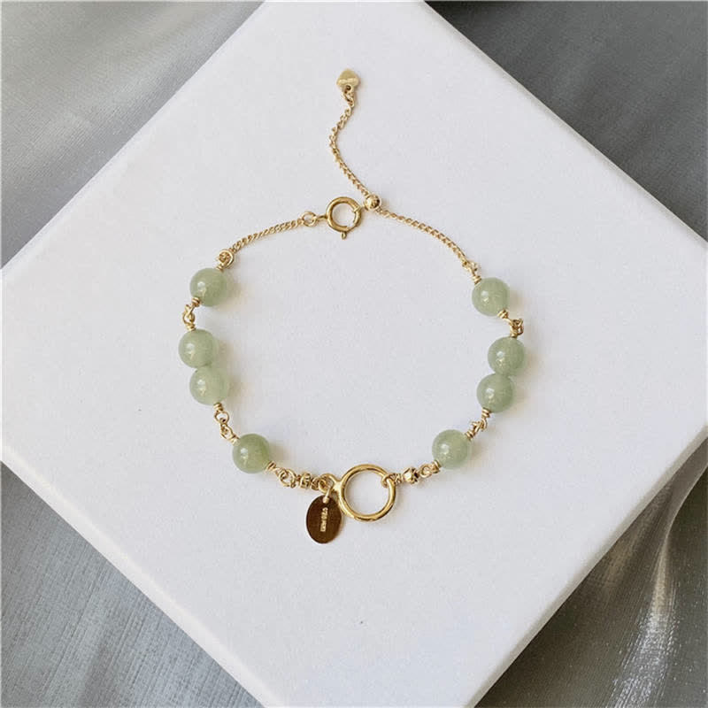 Buddha Stones Unique Natural Hetian Jade 14K Gold filled Luck Beaded Bracelet - image 10