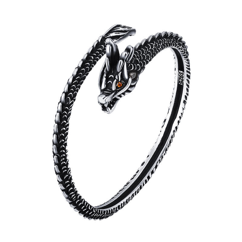 Buddha Stones Dragon Scales Pattern Luck Protection Bracelet Bangle - image 6