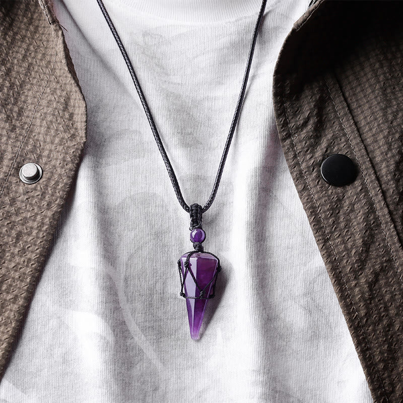 Buddha Stones Natural Stone Pointed Pendant Necklace - image 14
