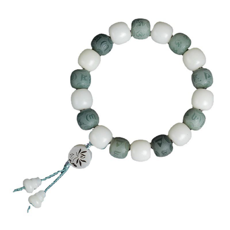 Buddha Stones White Bodhi Six True Words Protection Bracelet - image 6