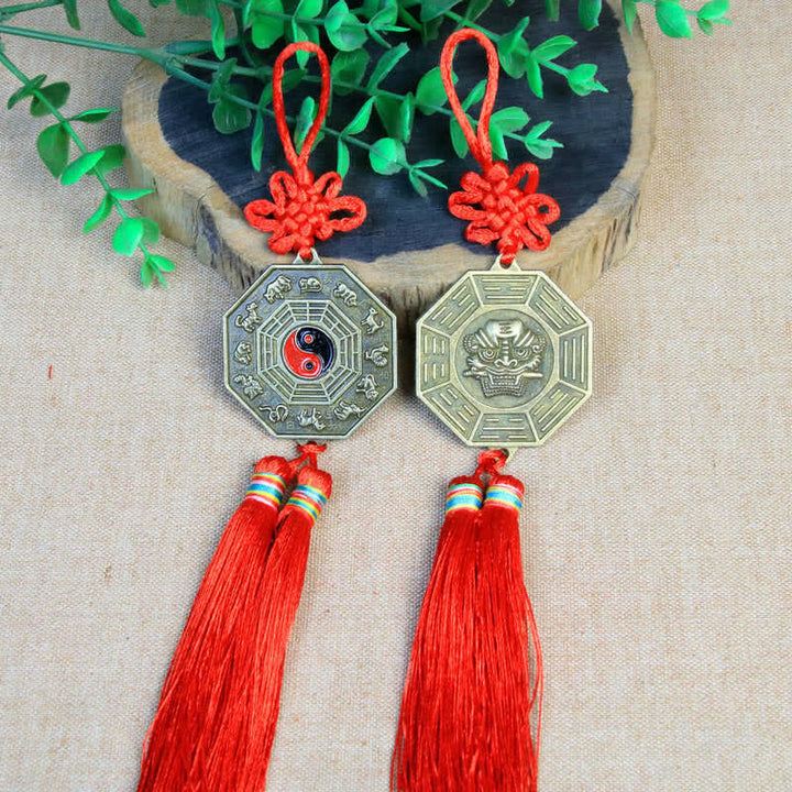 Feng Shui Bagua Map Chinese Knotting Harmony Energy Map Mirror - 5CM Kirin Bagua Map - image 12