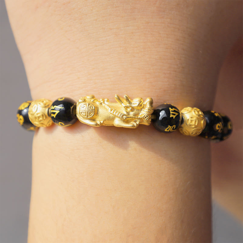 Buddha Stones FengShui PiXiu Obsidian Wealth Bracelet - image 18