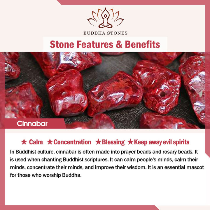 Buddha Stones Tibetan Cinnabar Mantra Concentration String Necklace - image 6