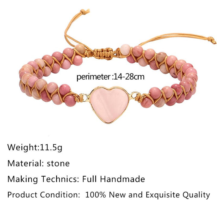 Natural Rhodonite Love Heart Healing Bracelet - image 5