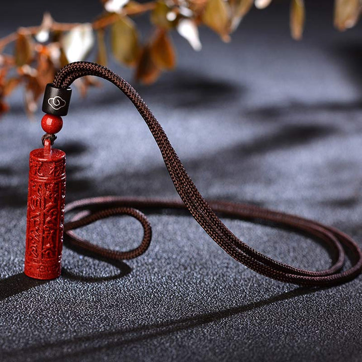 Buddha Stones Tibetan Cinnabar Mantra Concentration String Necklace - image 4