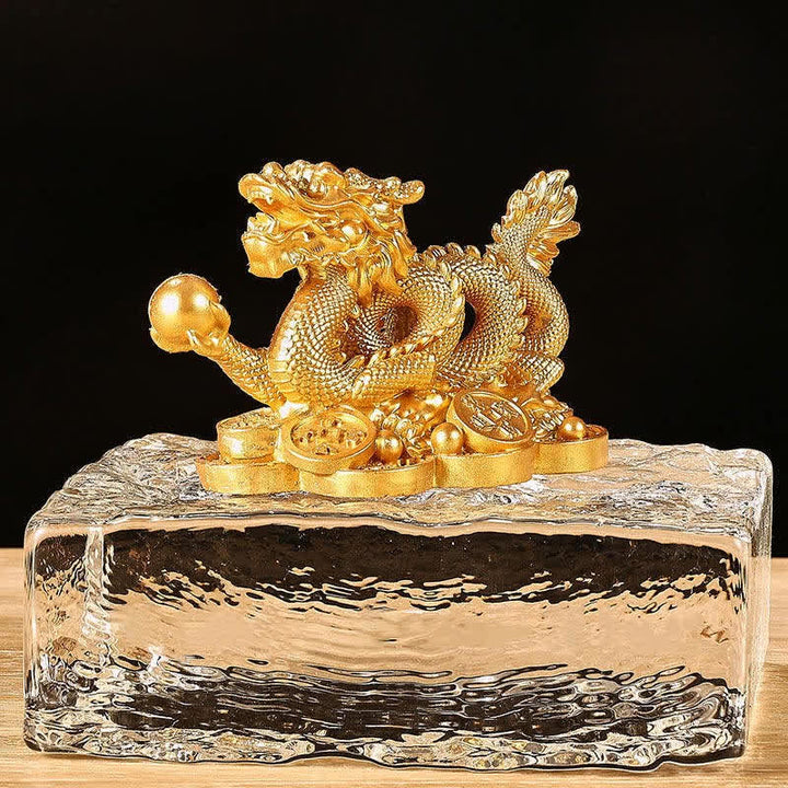 Buddha Stones Feng Shui Dragon Copper Coin Wealth Success Luck Decoration - image 1