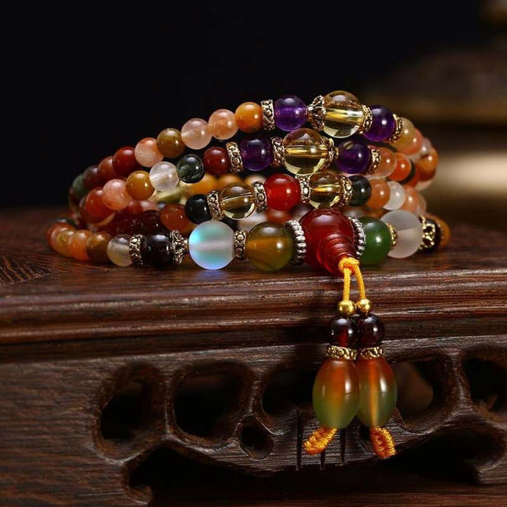Buddha Stones The 108 Quartz Healing Mala Bracelet - Quartz - image 0