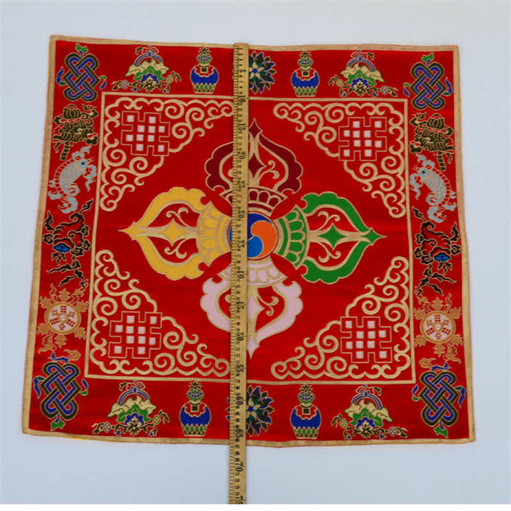 Flower Endless Knot Prayer Altar Mat Healing Meditation 8 Auspicious Symbols Mat Table Runner - image 27