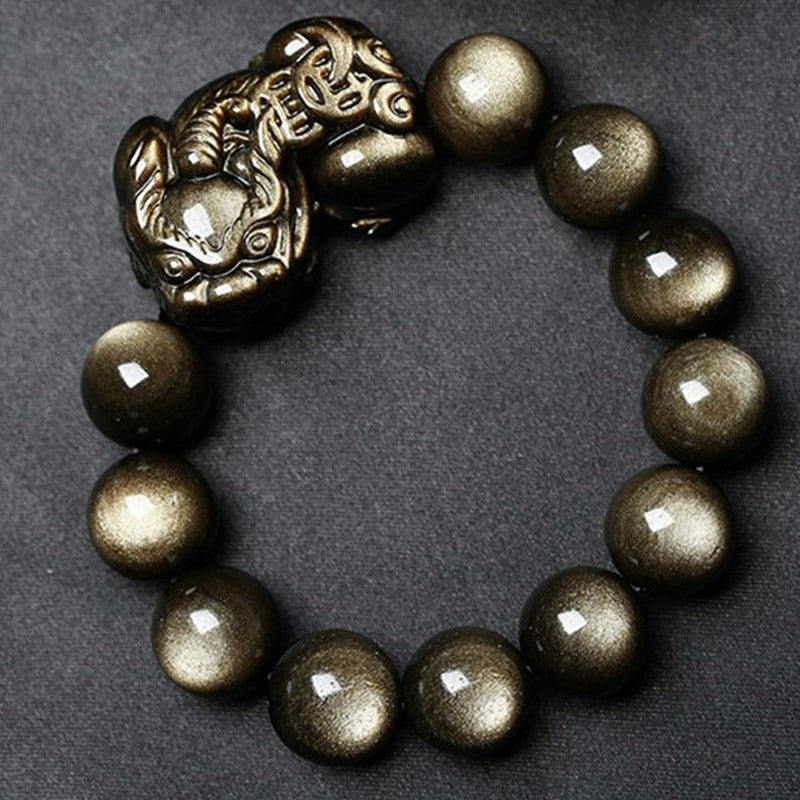 FengShui PiXiu Golden Obsidian Protection Bracelet - image 3