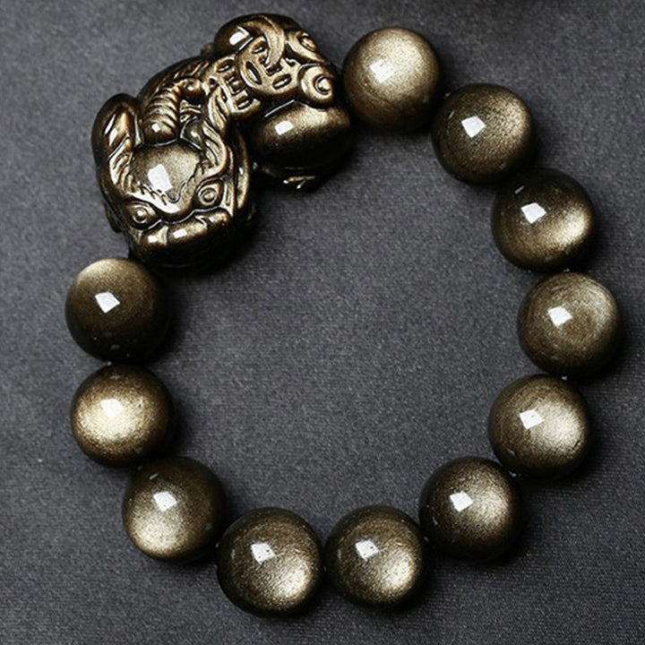 FengShui PiXiu Golden Obsidian Protection Bracelet - image 3