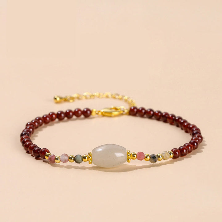 Buddha Stones Garnet Jade Tourmaline Bead Passion Bracelet - image 2