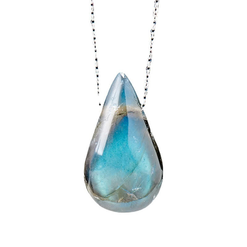 Buddha Stones Labradorite Water Drop Support Healing Necklace Pendant - image 9