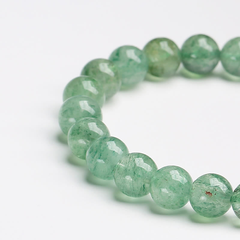 Buddha Stones Natural Green Strawberry Quartz Soothing Beaded Bracelet - image 3