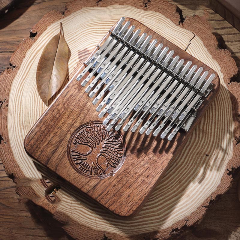 Buddha Stones Kalimba 34 Keys Thumb Piano Tree of Life Design Portable Finger Marimba Piano - image 1
