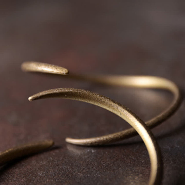 Buddha Stones Simple Design Copper Luck Adjustable Cuff Bracelet - image 5