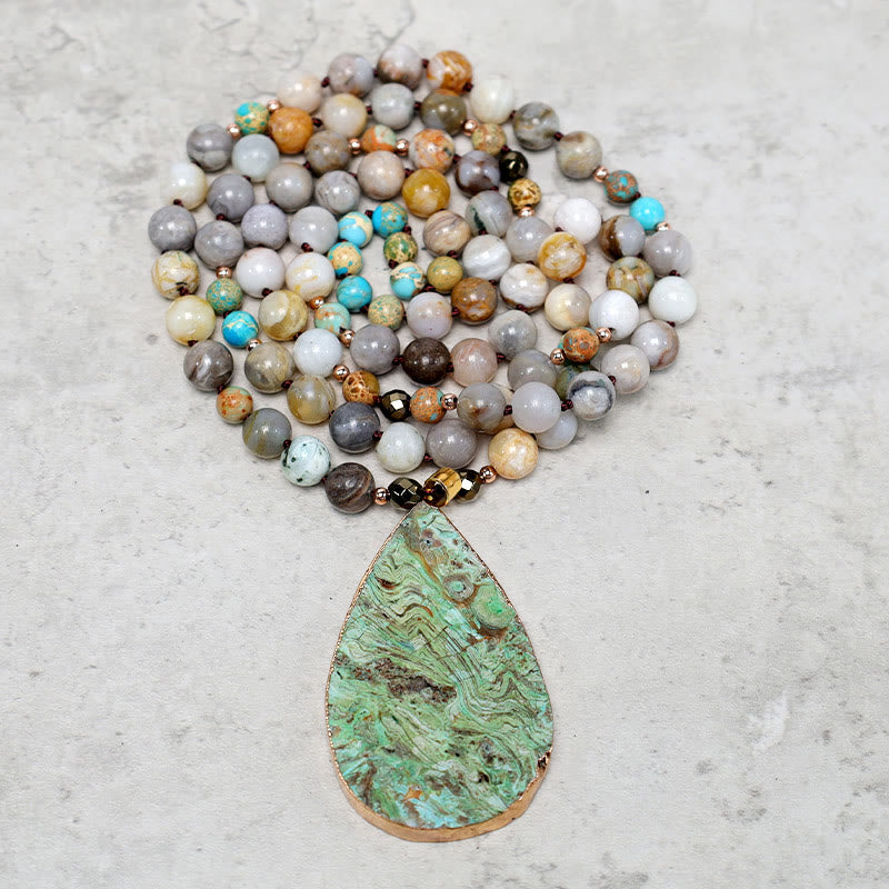 Buddha Stones Natural Ocean Picasso Jasper Beaded Healing Neckace - image 7