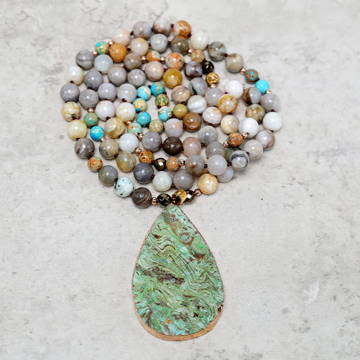 Buddha Stones Natural Ocean Picasso Jasper Beaded Healing Neckace - image 7