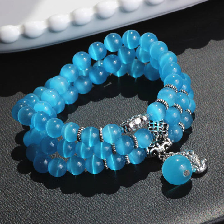 Buddha Stones Cat Eye PiXiu Support Triple Wrap Bracelet - image 33