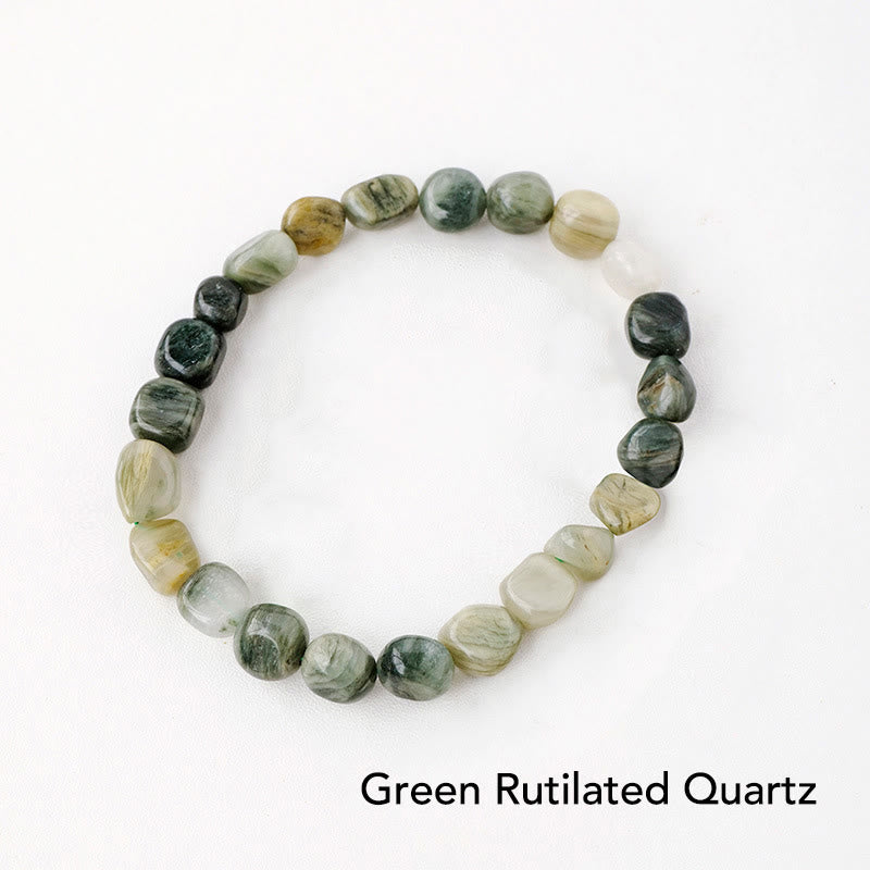 Natural Irregular Shape Crystal Stone Spiritual Awareness Bracelet - Green Rutilated Quartz - image 40