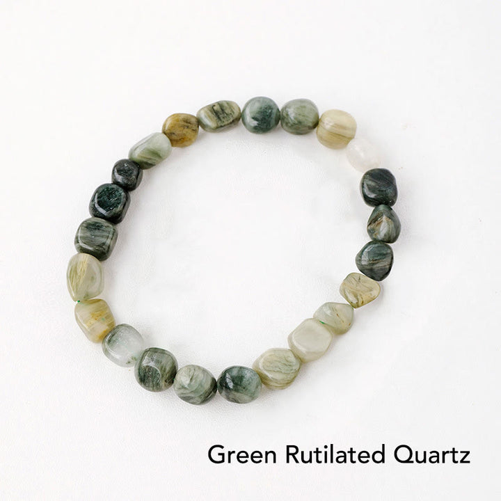 Natural Irregular Shape Crystal Stone Spiritual Awareness Bracelet - Green Rutilated Quartz - image 40