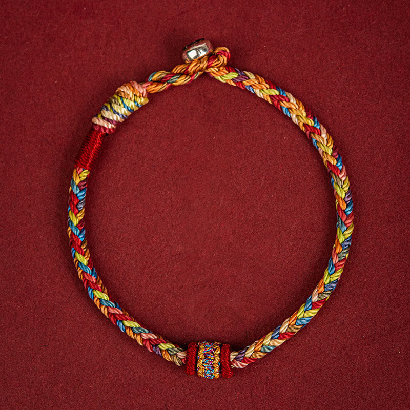 Buddha Stones Handmade Dragon Boat Festival Luck Colorful Rope Child Adult Bracelet - image 4