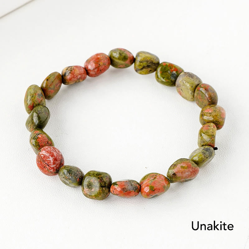 Natural Irregular Shape Crystal Stone Spiritual Awareness Bracelet - Unakite - image 30