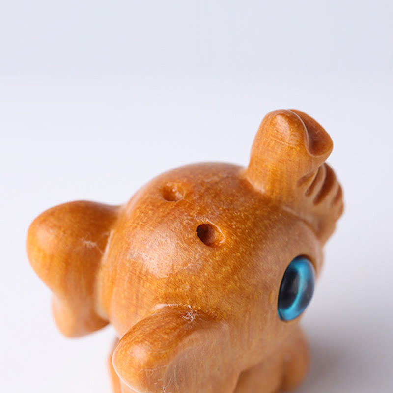 Buddha Stones Sandalwood Small Leaf Red Sandalwood Green Sandalwood Lucky Mini Elephant Carved Protection Decoration - image 6