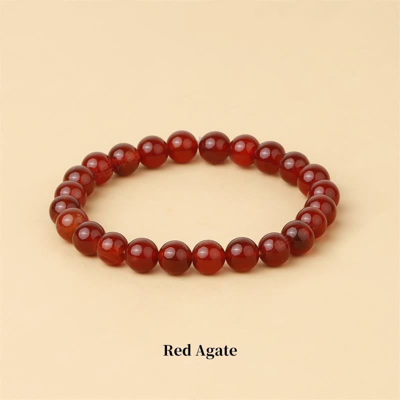 Buddha Stones Natural Stone Quartz Healing Beads Bracelet - 8mm - Red Agate - image 51
