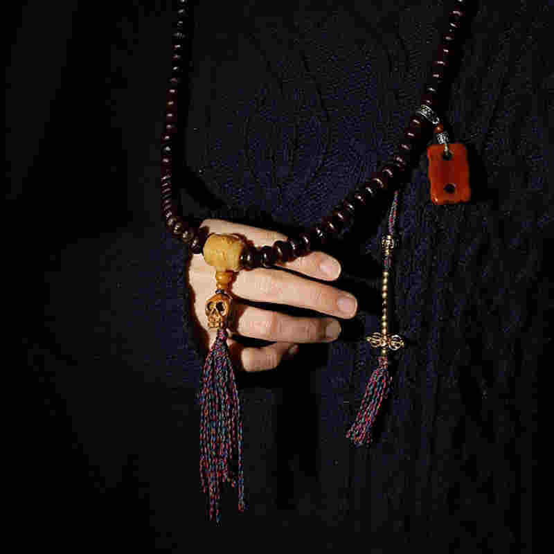 Buddha Stones Tibet 108 Mala Beads Purple Bodhi Seed Bagua Vajra Auspiciousness Bracelet - image 11