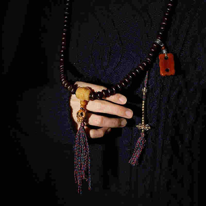 Buddha Stones Tibet 108 Mala Beads Purple Bodhi Seed Bagua Vajra Auspiciousness Bracelet - image 11