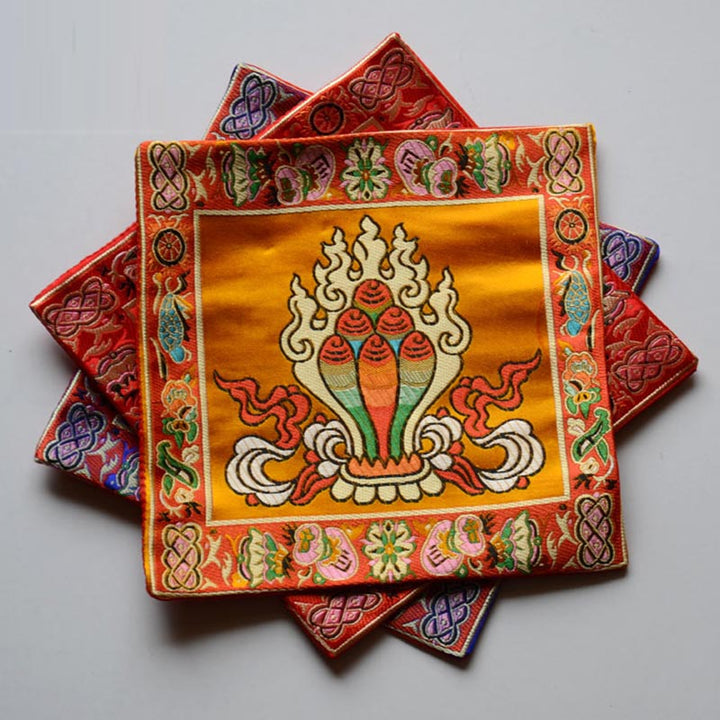 Buddha Stones Prayer Altar Mat Healing Meditation Vajra Auspicious Symbols - image 0