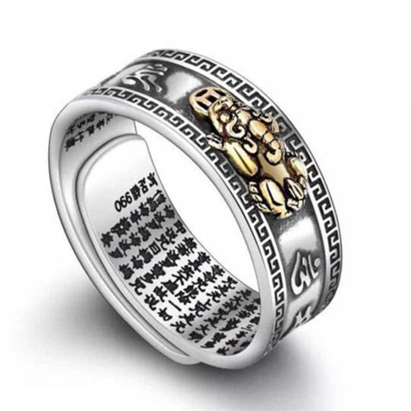 Buddha Stones Lucky FengShui PiXiu Wealth Ring - image 1