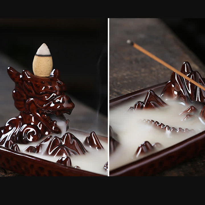 Buddha Stones Dragon Mountain Strength Ceramic Incense Burner Decoration - image 17