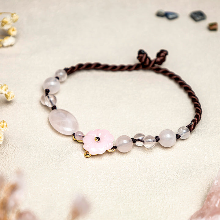 The Flower of Love Pink Crystal Soothing Anklet - Pink Crystal (Soothing ♥ Warmth) - image 0