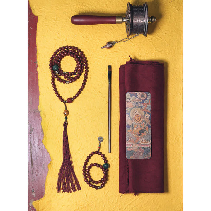 Buddha Stones Bodhi Seed Cyan Jade Copper Peace Luck Bracelet - image 11