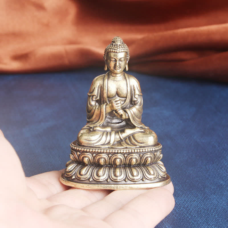 Buddha Stones Tathagata Buddha Serenity Copper Statue Decoration - image 5