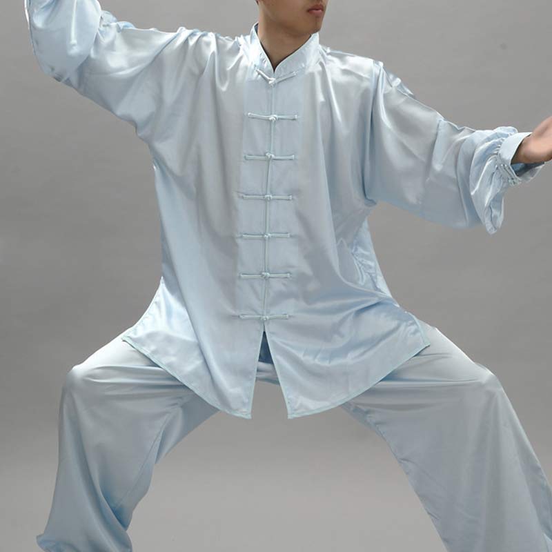 Buddha Stones Simple Pattern Meditation Prayer Spiritual Zen Tai Chi Qigong Practice Unisex Clothing Set - Light Blue - 3XL-FIT FOR US/UK/AU/EU-2XL - image 13