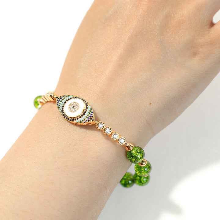 Buddha Stones Natural Peridot Evil Eye Abundance Bracelet - image 3