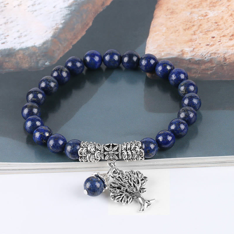 Buddha Stones Natural Gemstone Tree of Life Lucky Charm Stretch Bracelet - image 49